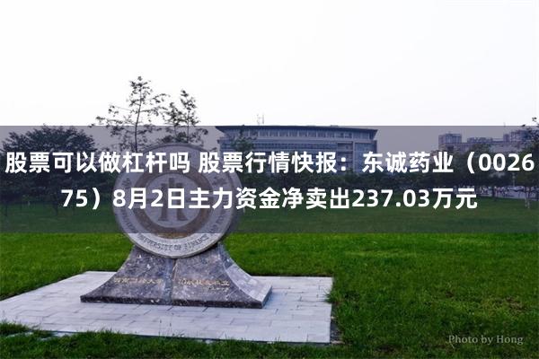 股票可以做杠杆吗 股票行情快报：东诚药业（002675）8月2日主力资金净卖出237.03万元