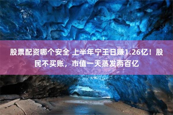 股票配资哪个安全 上半年宁王日赚1.26亿！股民不买账，市值一天蒸发两百亿