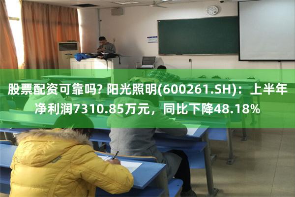 股票配资可靠吗? 阳光照明(600261.SH)：上半年净利润7310.85万元，同比下降48.18%