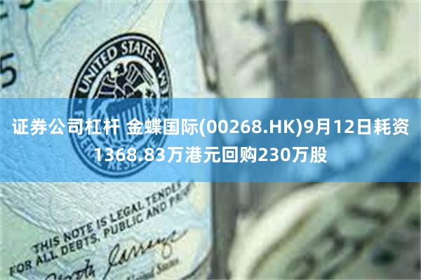 证券公司杠杆 金蝶国际(00268.HK)9月12日耗资1368.83万港元回购230万股