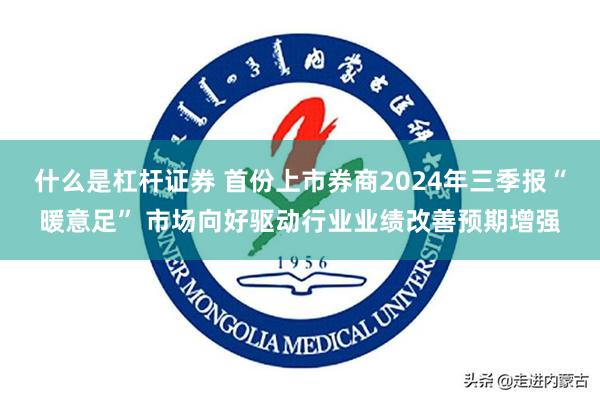 什么是杠杆证券 首份上市券商2024年三季报“暖意足” 市场向好驱动行业业绩改善预期增强