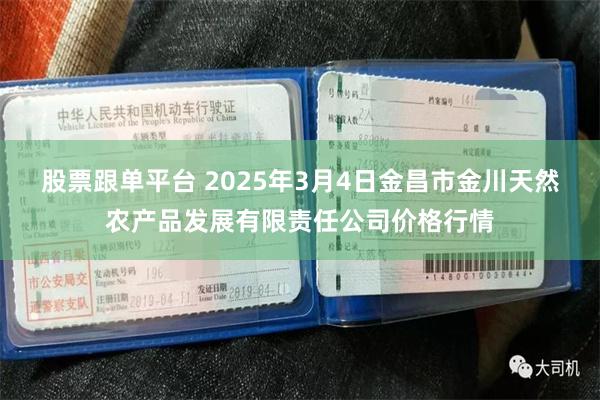 股票跟单平台 2025年3月4日金昌市金川天然农产品发展有限责任公司价格行情